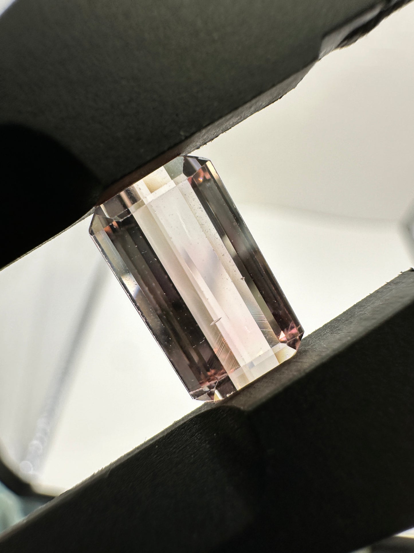 Afghanistan Bicolor Tourmaline Emerald Cut Faceted 3.87 Ct