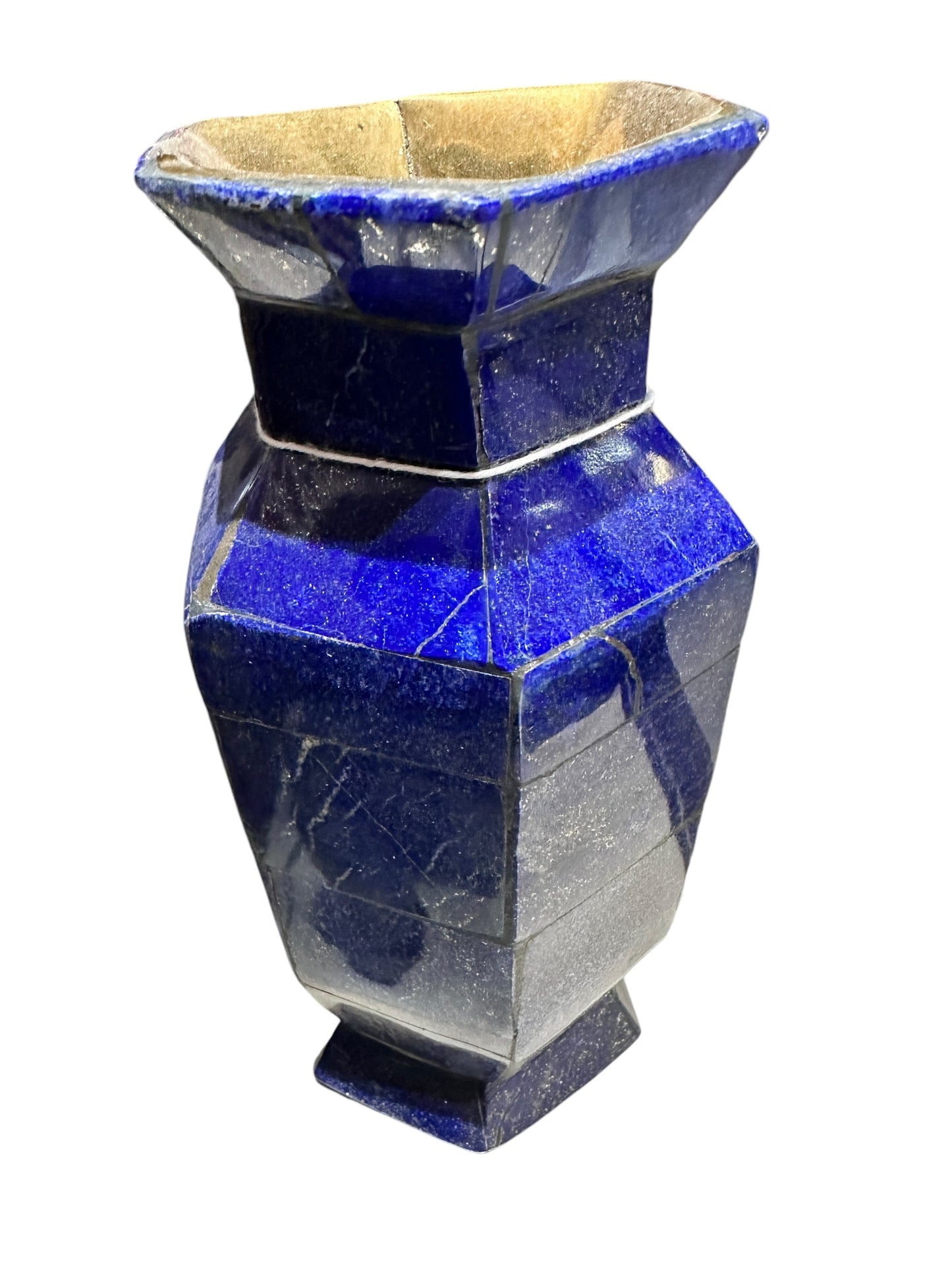 Lapis Lazuli Hand-crafted Pentagonal Vase