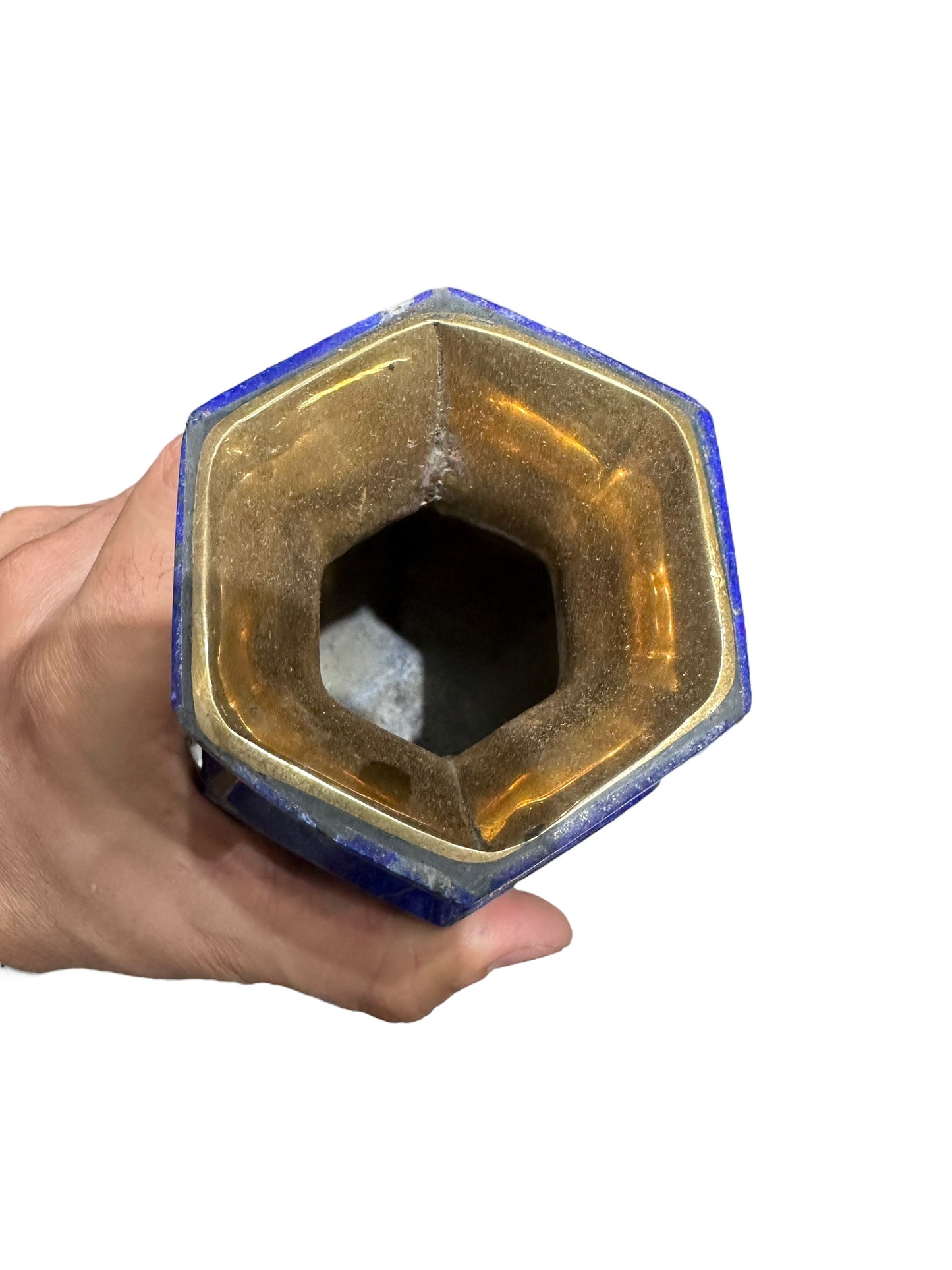 Lapis Lazuli Hand-crafted Pentagonal Vase