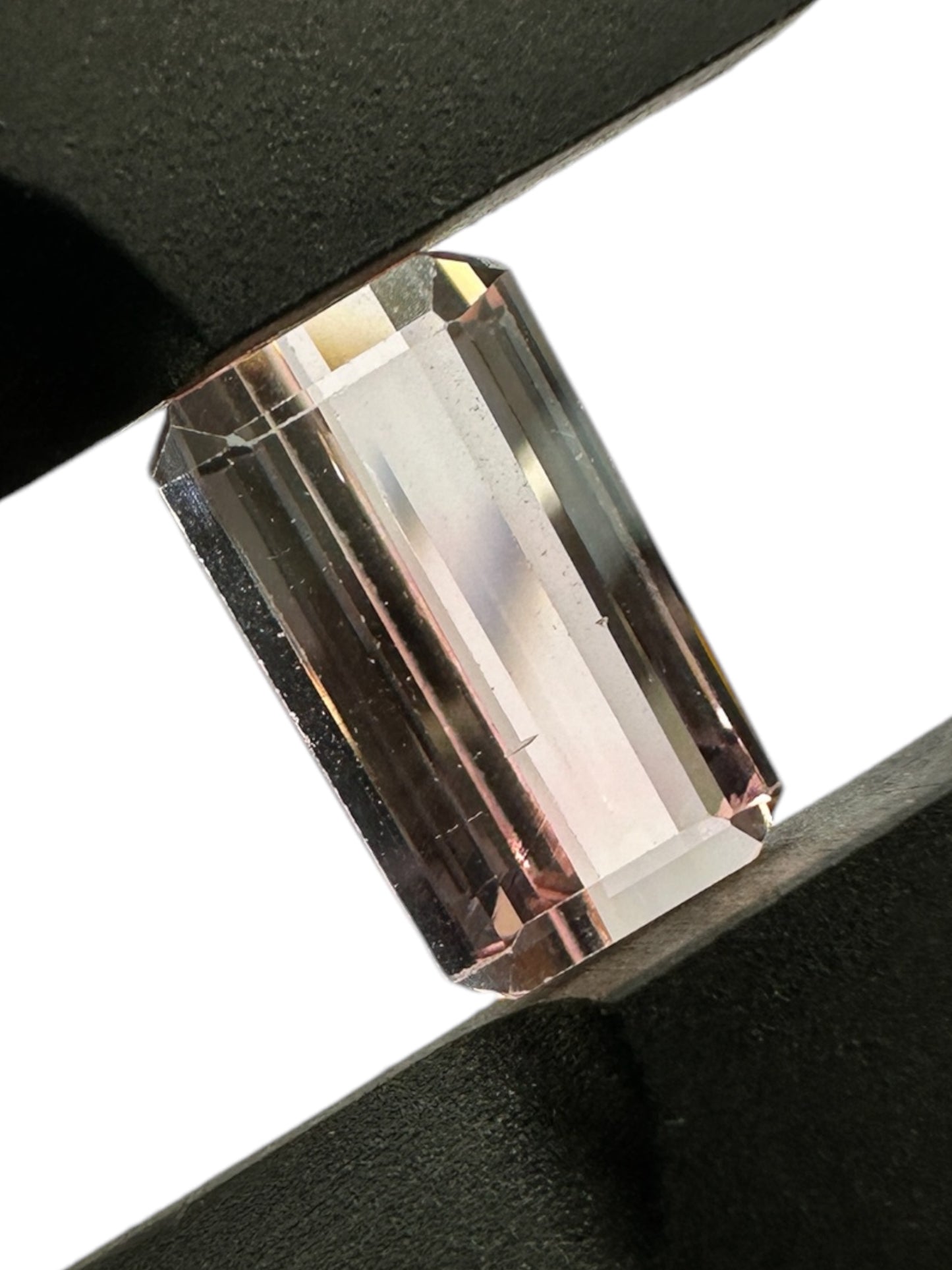 Afghanistan Bicolor Tourmaline Emerald Cut Faceted 3.87 Ct