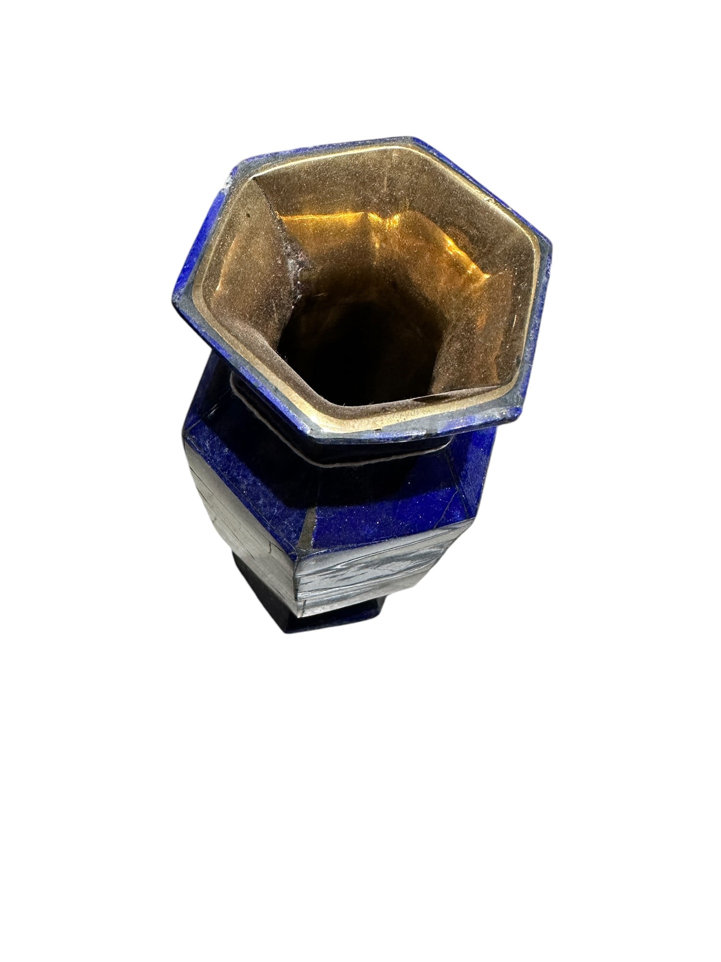 Lapis Lazuli Hand-crafted Pentagonal Vase