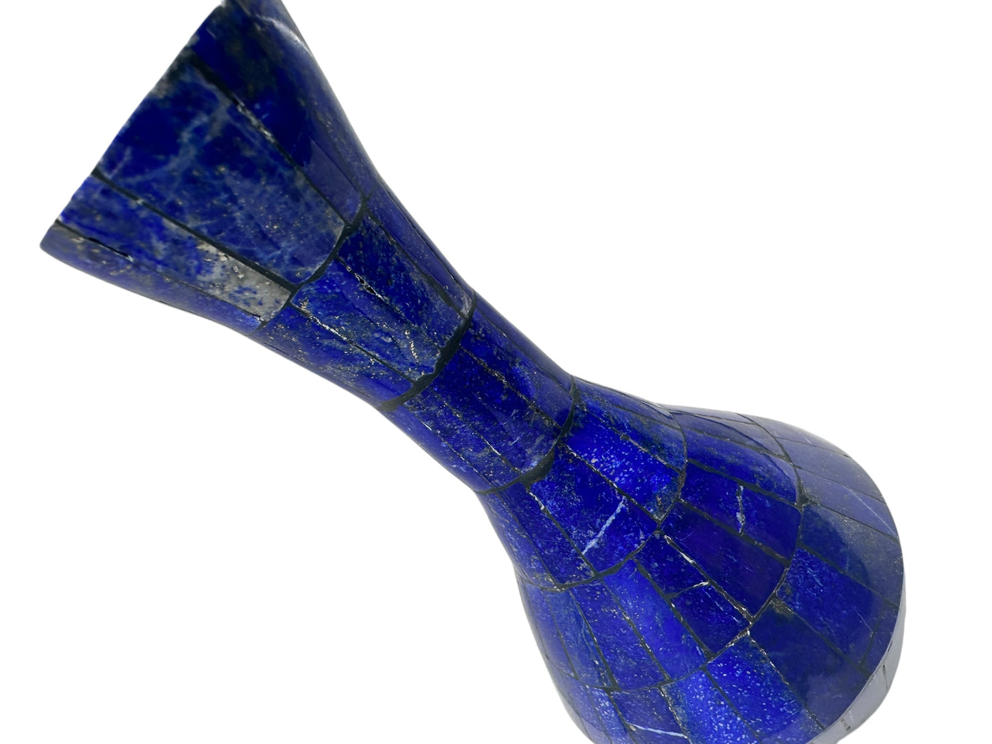 Lapis Lazuli Round Vase 7” x 3.25” – Royal Blue Afghan Gemstone Vase