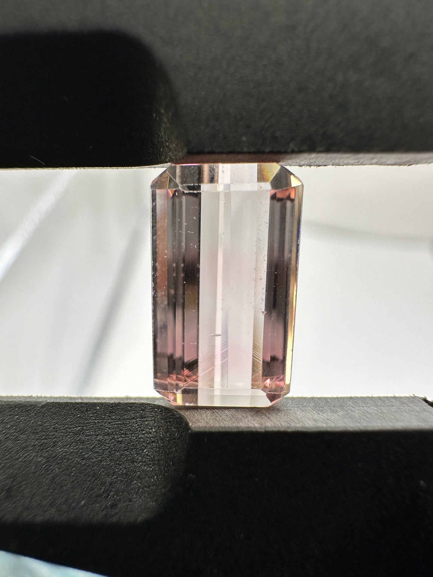 Afghanistan Bicolor Tourmaline Emerald Cut Faceted 3.87 Ct