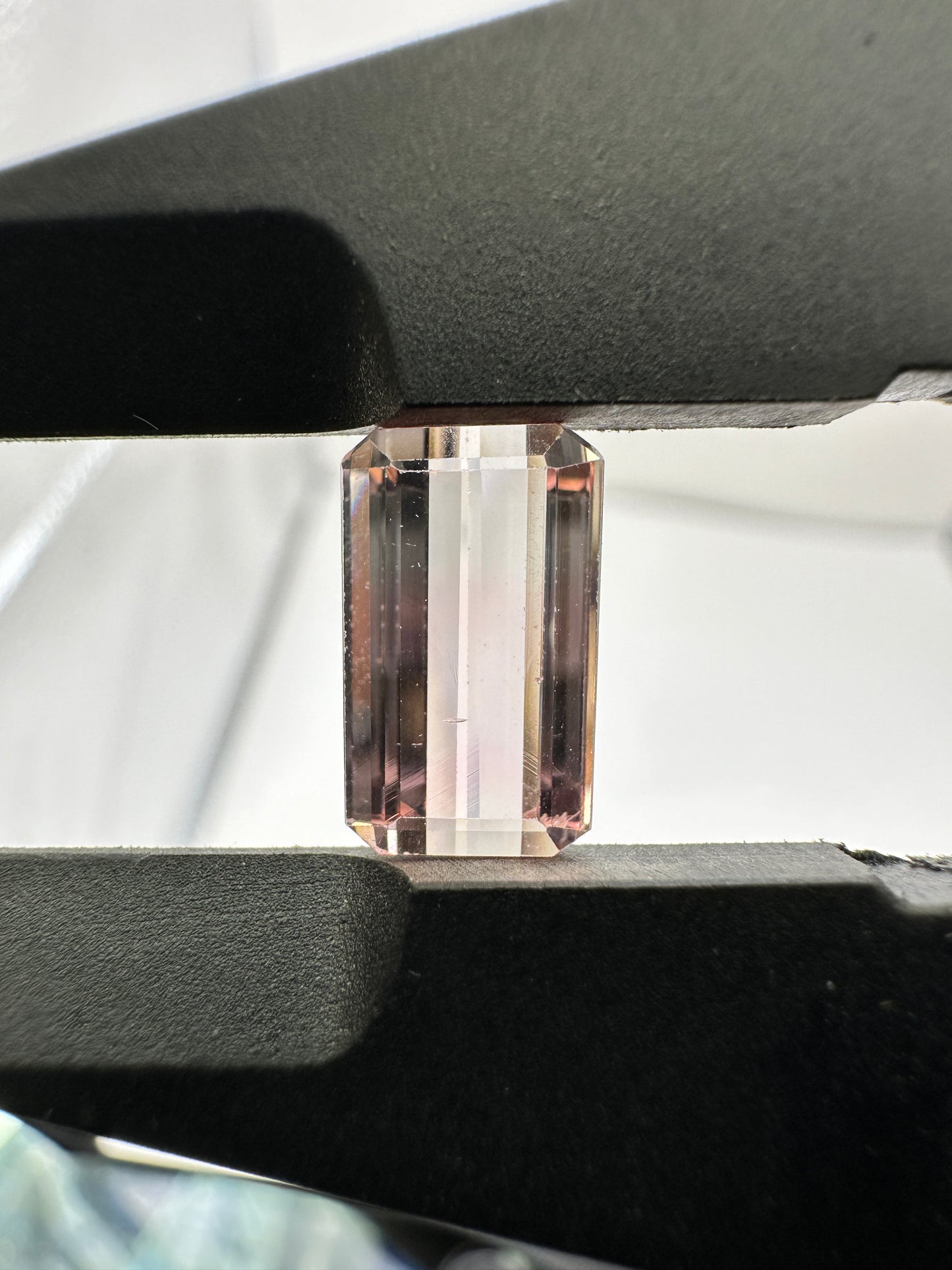 Afghanistan Bicolor Tourmaline Emerald Cut Faceted 3.87 Ct