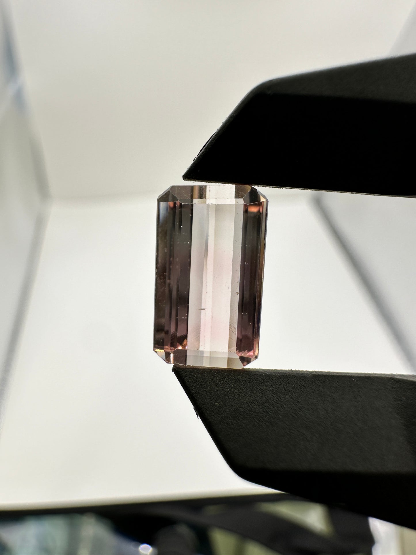 Afghanistan Bicolor Tourmaline Emerald Cut Faceted 3.87 Ct