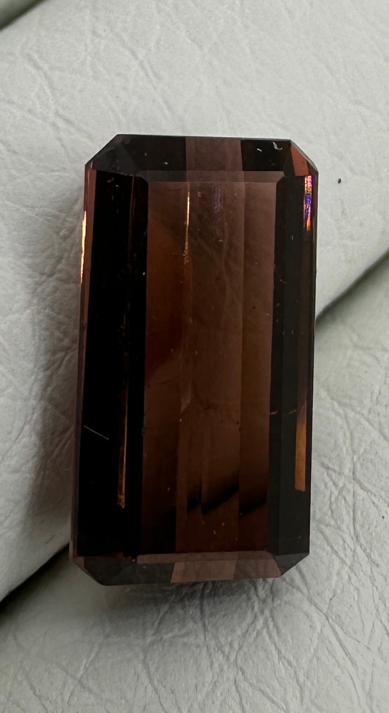 Brown Afghanistan Tourmaline Emerald Cut Faceted 5.1 ct