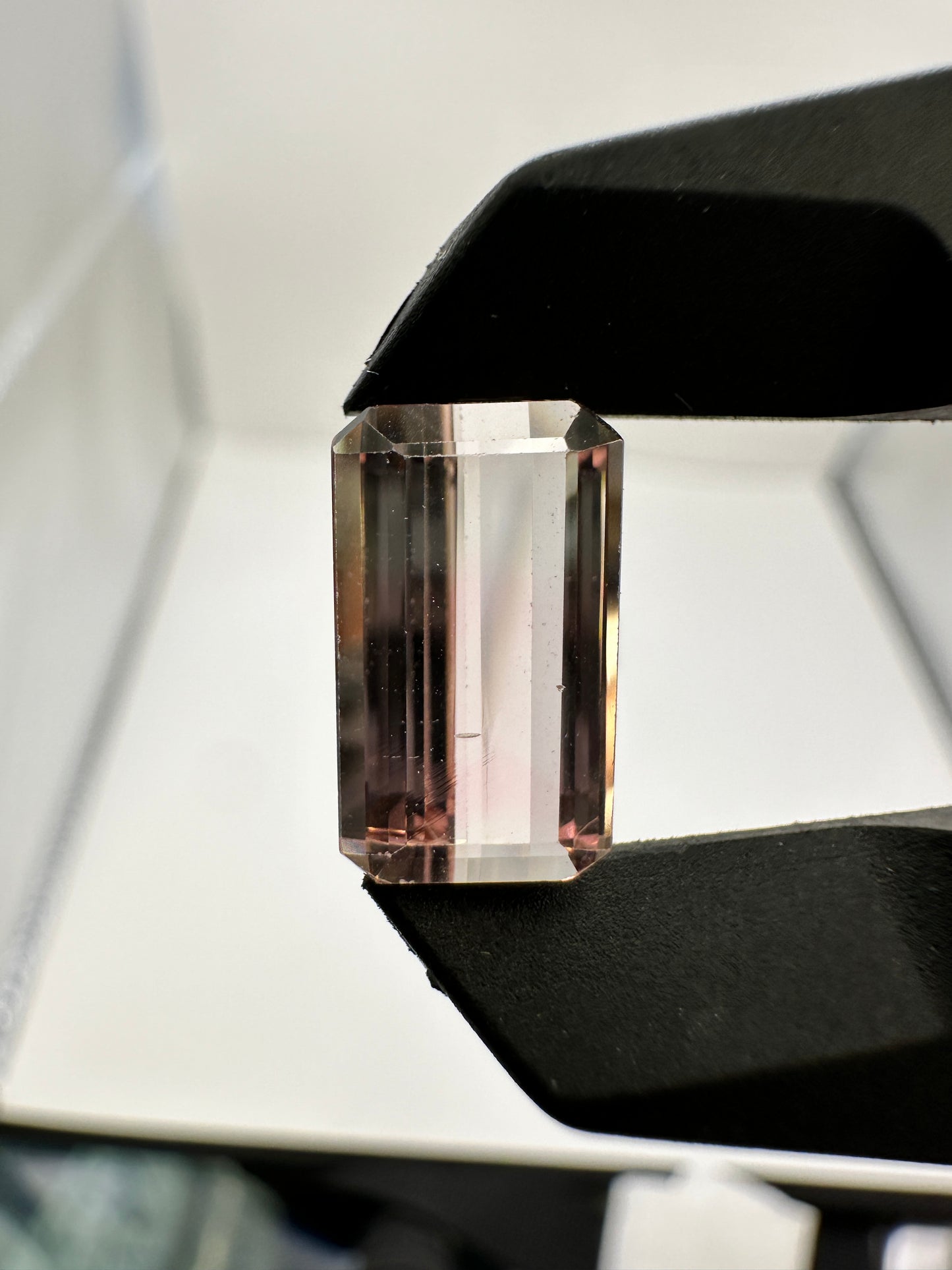 Afghanistan Bicolor Tourmaline Emerald Cut Faceted 3.87 Ct