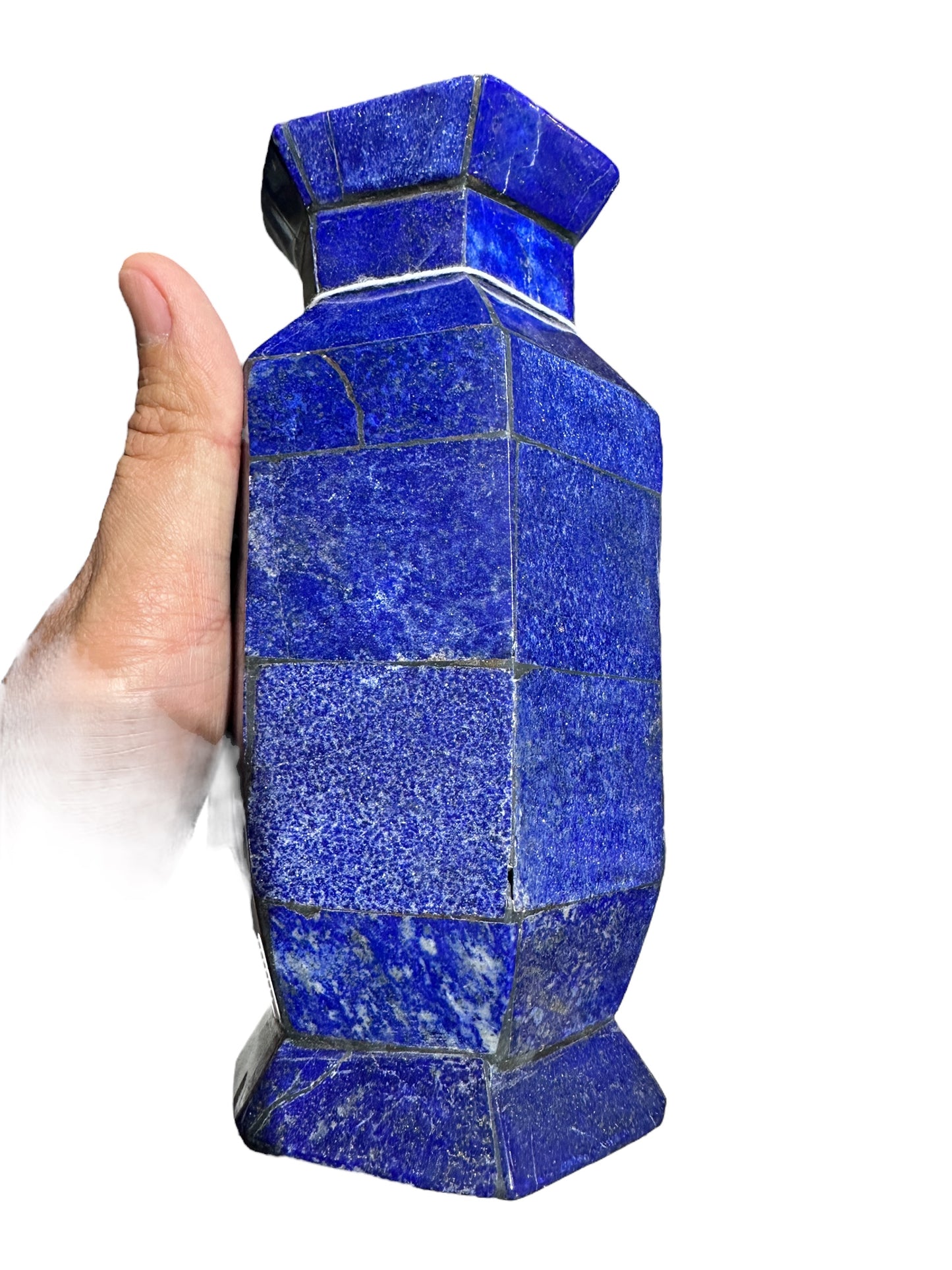 Lapis Lazuli Hand-crafted Pentagonal Vase